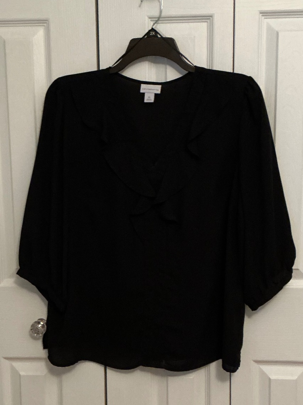 Worthington Ruffle V-Neck Blouse